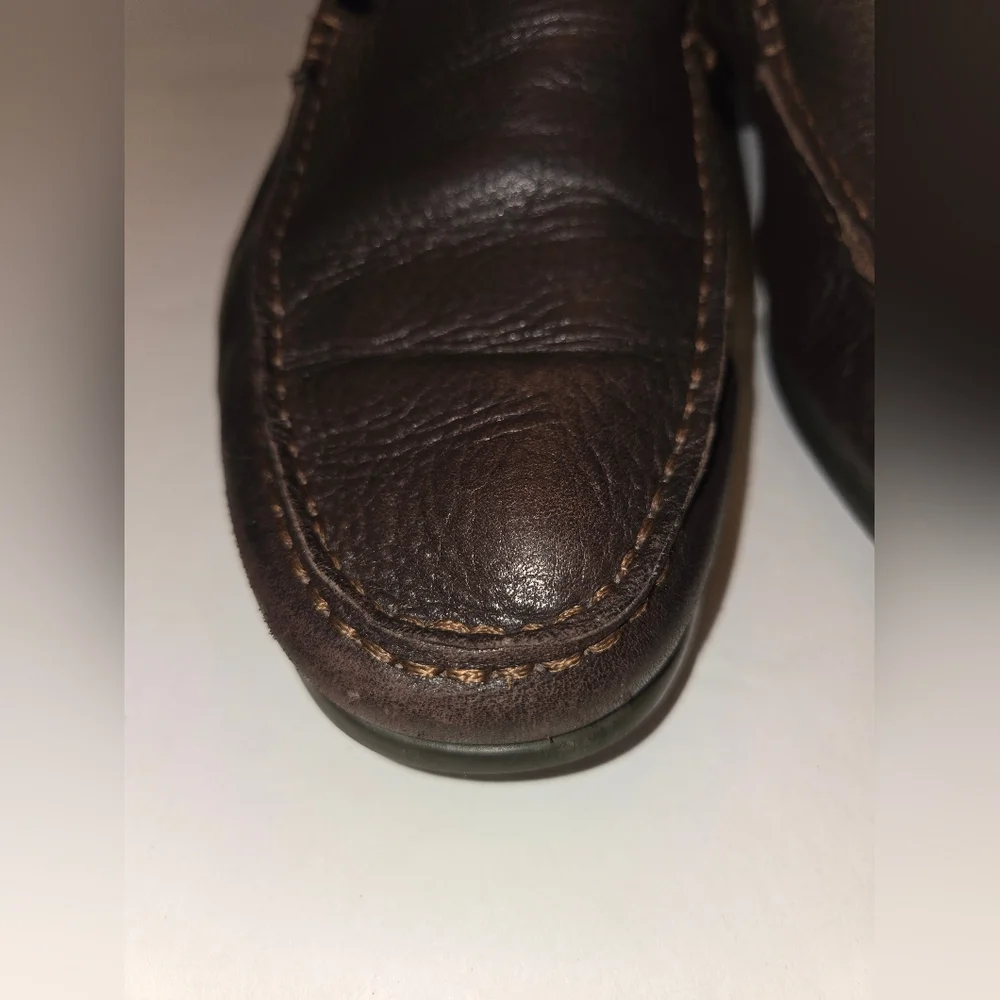 Calvin Klein Landen Men's sz 10.5 Brown Pebbled Leather Loafers